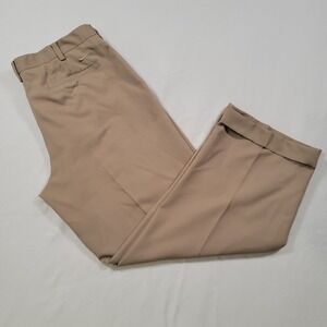 Nike Golf Men Dri Fit Pants 36x30 Khaki Beige Pleated Cuffed